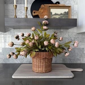 New Set of 8 Ashland by Michael’s 11.5” Tan Peony Stems